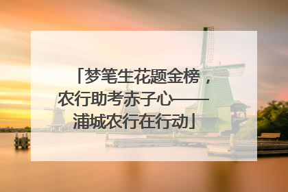 梦笔生花题金榜，农行助考赤子心——浦城农行在行动