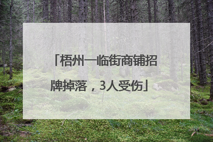梧州一临街商铺招牌掉落，3人受伤