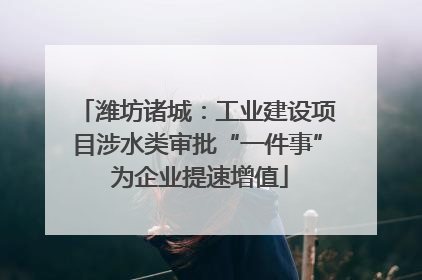 潍坊诸城：工业建设项目涉水类审批“一件事” 为企业提速增值