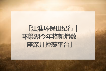 江淮环保世纪行｜环巢湖今年将新增数座深井控藻平台