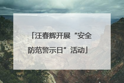 汪春辉开展“安全防范警示日”活动