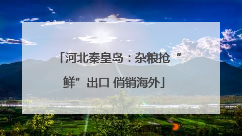 河北秦皇岛：杂粮抢“鲜”出口 俏销海外