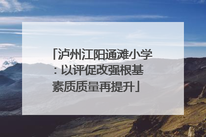 泸州江阳通滩小学：以评促改强根基 素质质量再提升