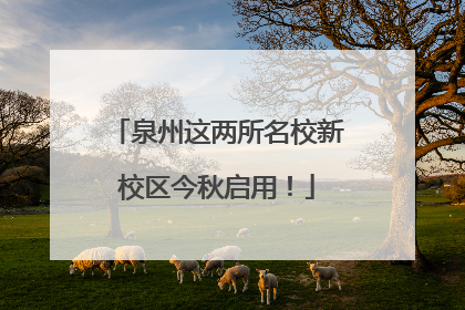 泉州这两所名校新校区今秋启用！