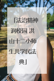 法治精神润校园 洪山十二小师生共学民法典