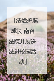 法治护航成长 南召法院开展送法进校园活动