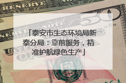 泰安市生态环境局新泰分局：靠前服务，精准护航绿色生产