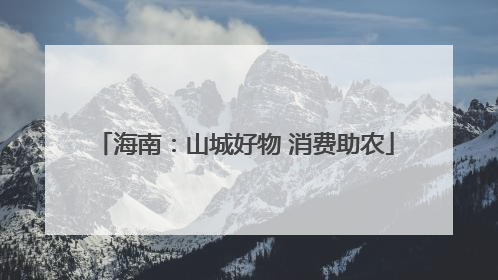 海南：山城好物 消费助农