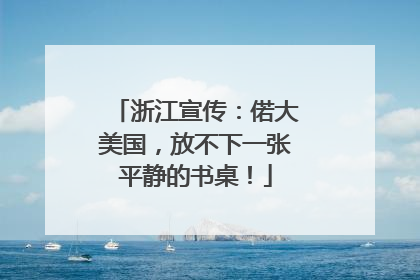 浙江宣传：偌大美国，放不下一张平静的书桌！