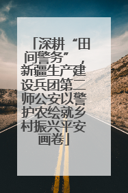 深耕“田间警务”，新疆生产建设兵团第二师公安以警护农绘就乡村振兴平安画卷