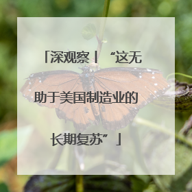 深观察丨“这无助于美国制造业的长期复苏”
