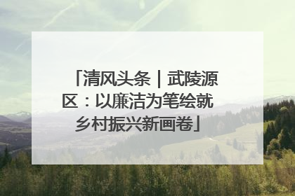清风头条｜武陵源区：以廉洁为笔绘就乡村振兴新画卷