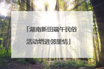 湖南新田端午民俗活动增进邻里情