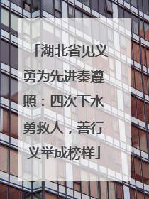 湖北省见义勇为先进秦遵照：四次下水勇救人，善行义举成榜样