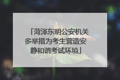 菏泽东明公安机关多举措为考生营造安静和谐考试环境