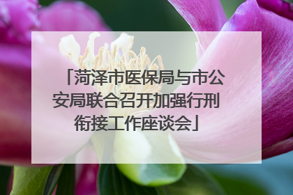 菏泽市医保局与市公安局联合召开加强行刑衔接工作座谈会