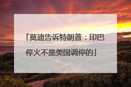 莫迪告诉特朗普：印巴停火不是美国调停的
