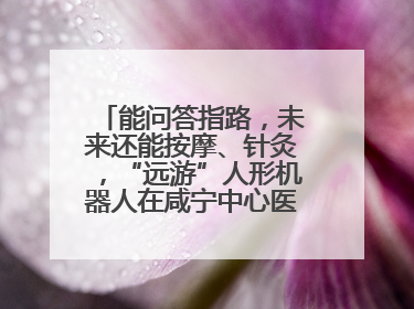 能问答指路，未来还能按摩、针灸，“远游”人形机器人在咸宁中心医院上岗