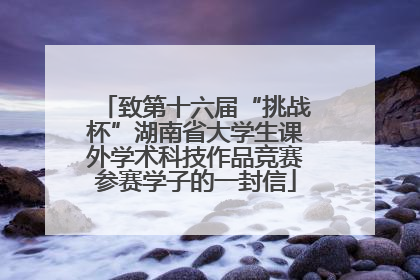 致第十六届“挑战杯”湖南省大学生课外学术科技作品竞赛参赛学子的一封信