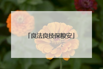 良法良技保粮安