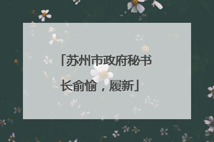 苏州市政府秘书长俞愉，履新
