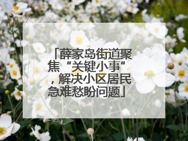 薛家岛街道聚焦“关键小事”，解决小区居民急难愁盼问题