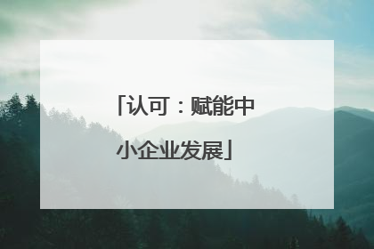 认可：赋能中小企业发展