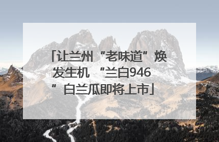 让兰州“老味道”焕发生机 “兰白946”白兰瓜即将上市