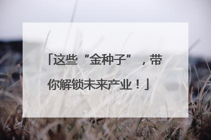 这些“金种子”，带你解锁未来产业！