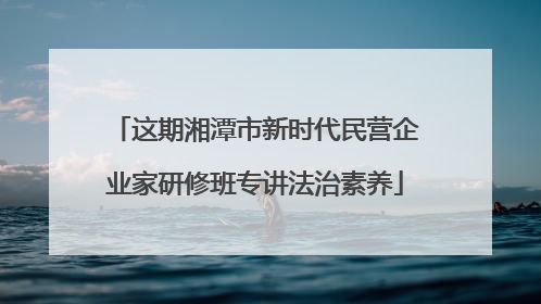 这期湘潭市新时代民营企业家研修班专讲法治素养