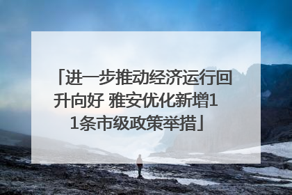 进一步推动经济运行回升向好 雅安优化新增11条市级政策举措