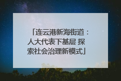 连云港新海街道：人大代表下基层 探索社会治理新模式