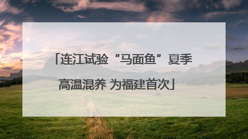 连江试验“马面鱼”夏季高温混养 为福建首次