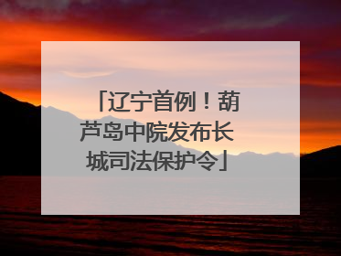 辽宁首例！葫芦岛中院发布长城司法保护令