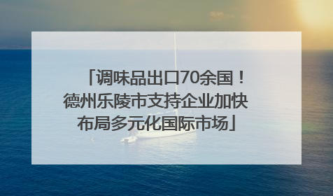 调味品出口70余国！德州乐陵市支持企业加快布局多元化国际市场