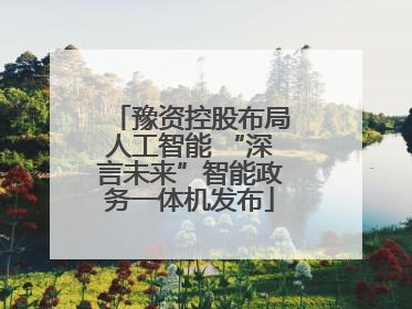 豫资控股布局人工智能 “深言未来”智能政务一体机发布