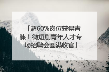 超60%岗位获得青睐！微短剧青年人才专场招聘会圆满收官