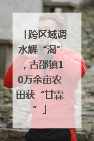 跨区域调水解“渴”，古邵镇10万余亩农田获“甘霖”