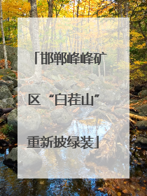 邯郸峰峰矿区“白茬山”重新披绿装