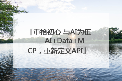 重拾初心 与AI为伍——AI+Data+MCP，重新定义API