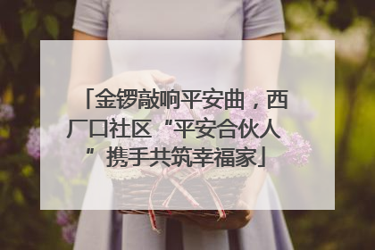 金锣敲响平安曲，西厂口社区“平安合伙人”携手共筑幸福家