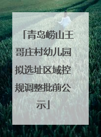 青岛崂山王哥庄村幼儿园拟选址区域控规调整批前公示