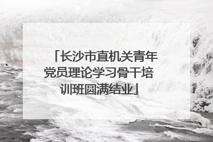 长沙市直机关青年党员理论学习骨干培训班圆满结业