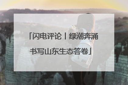 闪电评论丨绿潮奔涌 书写山东生态答卷