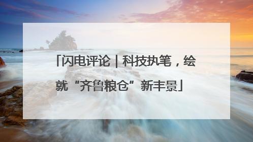 闪电评论｜科技执笔，绘就“齐鲁粮仓”新丰景