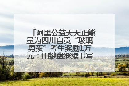 阿里公益天天正能量为四川自贡“玻璃男孩”考生奖励1万元：用键盘继续书写不设限的人生