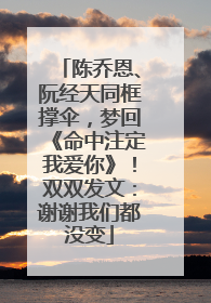 陈乔恩、阮经天同框撑伞，梦回《命中注定我爱你》！双双发文：谢谢我们都没变