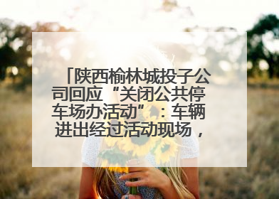 陕西榆林城投子公司回应“关闭公共停车场办活动”：车辆进出经过活动现场，为安全临时关闭