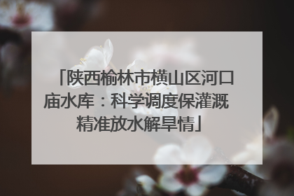 陕西榆林市横山区河口庙水库：科学调度保灌溉 精准放水解旱情
