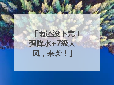雨还没下完！强降水+7级大风，来袭！